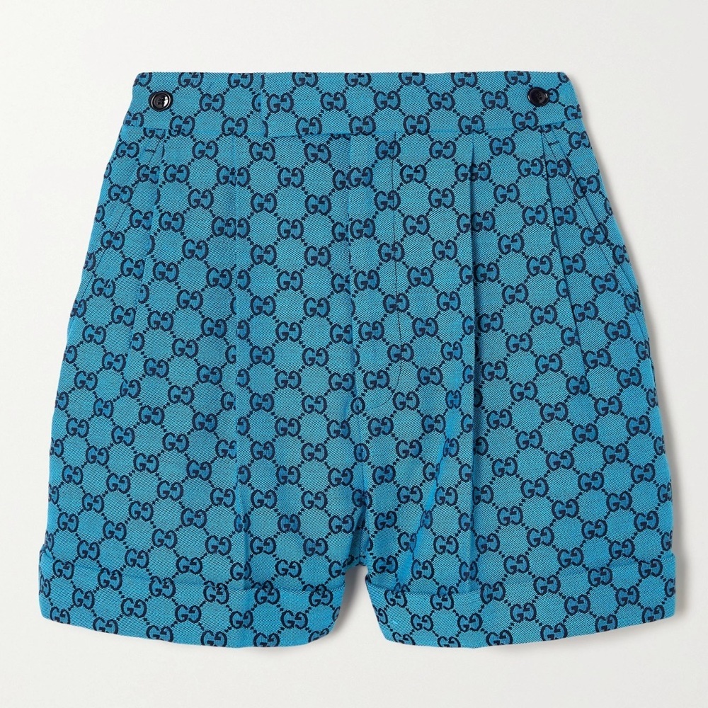 Gucci Blue Supreme Monogram Shorts - 38